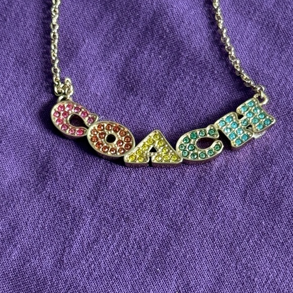 Coach Gold Necklace with Multicolor Letters - Picture 2 of 7